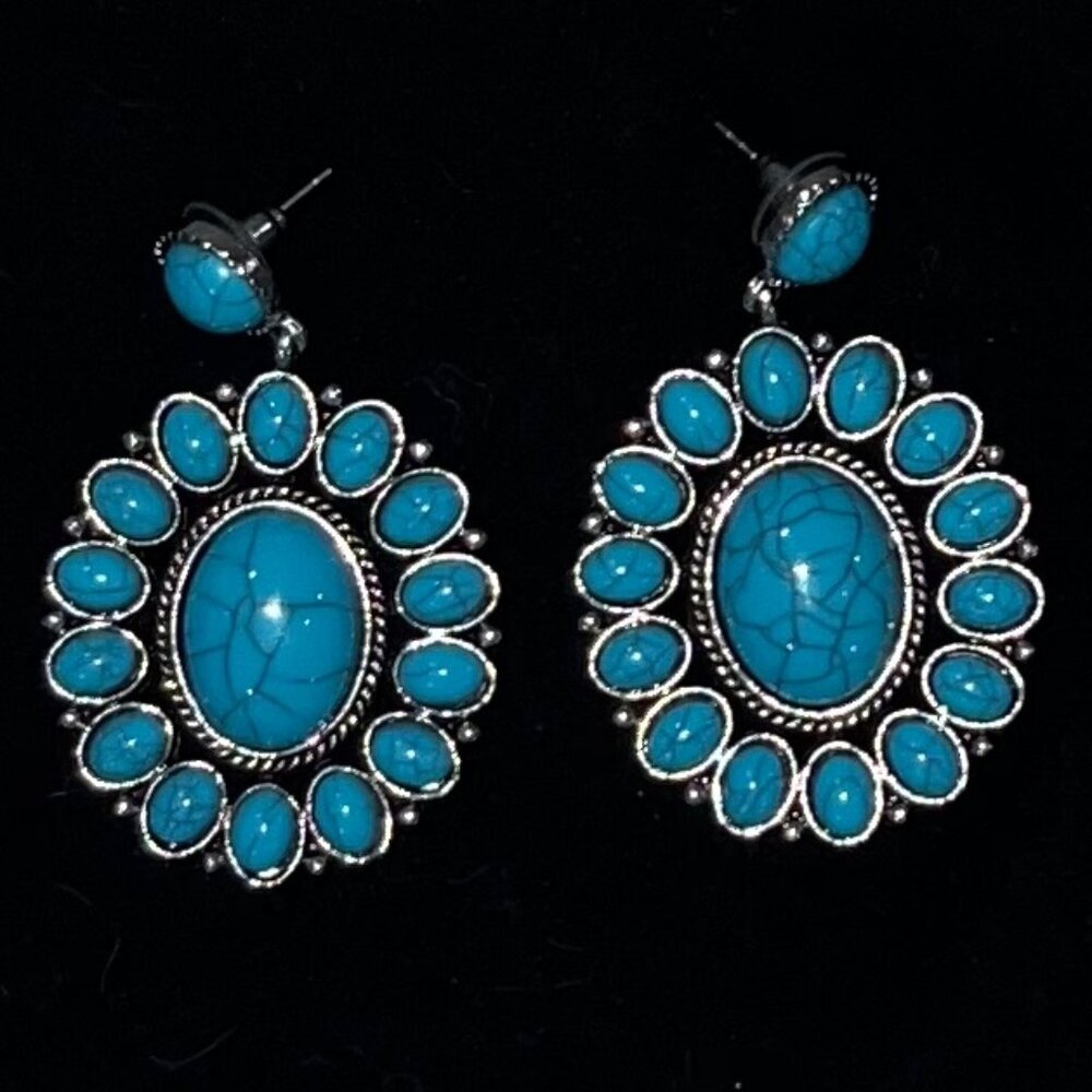 Turquoise and Silver Earrings.